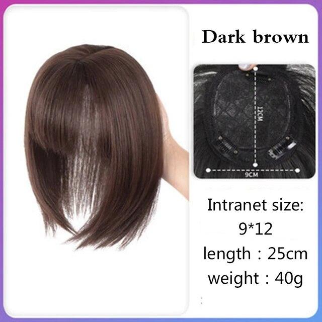 PAGEUP Synthetischer 3D-Pony, 25 cm, unsichtbar, nahtlos, Kopfhaar, Luft-Pony, Overhead, natürlich, unsichtbar, erhöht das Haarvolumen