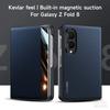 Smart Display Flip Case for Samsung Z Fold 8 Fold 7 6 5 W26 Sulada Kevlar Texture with Card Slot & Built-in Magnetic Phone Case