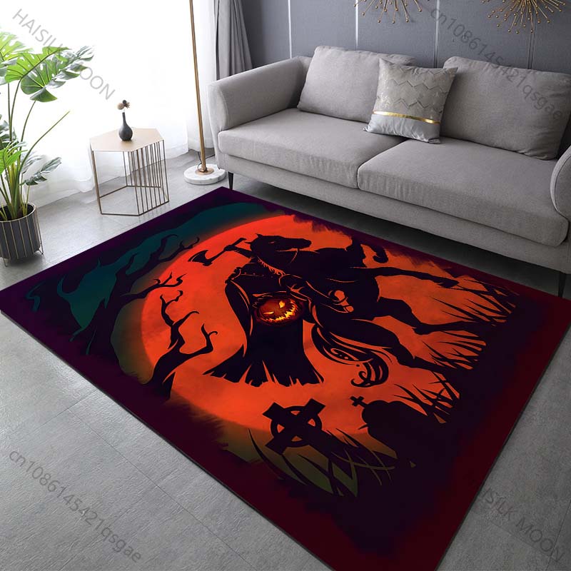 Halloween Style Headless Knight Carpet for Living Room Bedroom Sofa Home Decor Non-slip Floor Mat Modern Rugs Holiday Gift