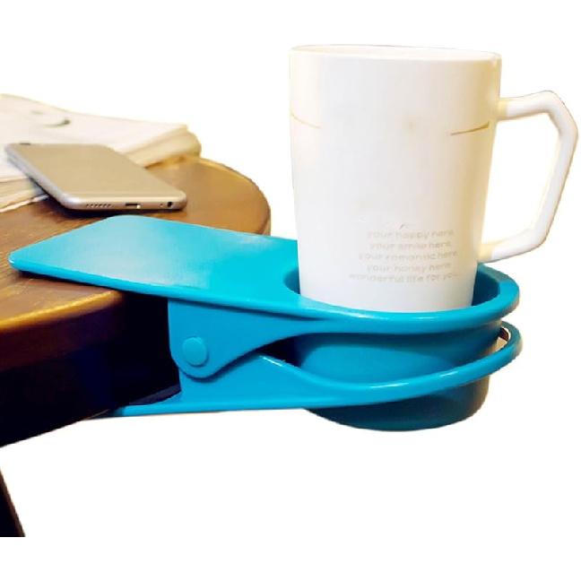 Home Office Table Desk Side Huge Clip Tea Coffee Cup Holder Clip Teacup Drinking Cup Holder Clip Clamp,Black