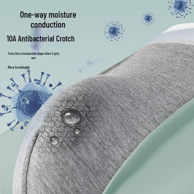 Nanjiren Men's 10A Antibacterial Pure Cotton Boxer Briefs 4-Pack