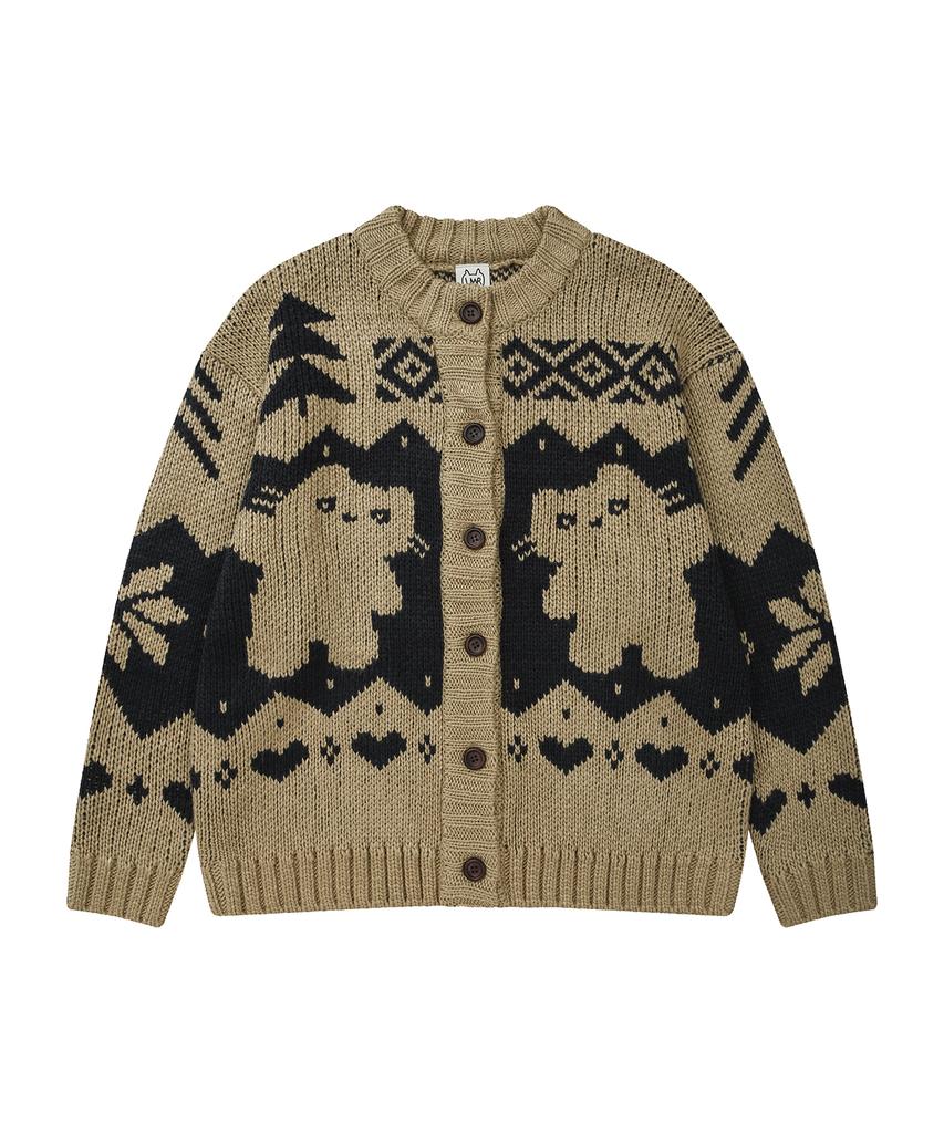 LMR Schannony Heavy Nordic Cardigan Beige