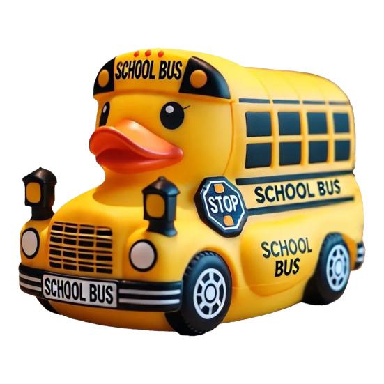 

School-Bus Duck Toy Duck Tank Ornament Non-Toxic Rubber Duck Bathtub Duck Toy for Kids Adults Bathroom Playtime Desk Companion A