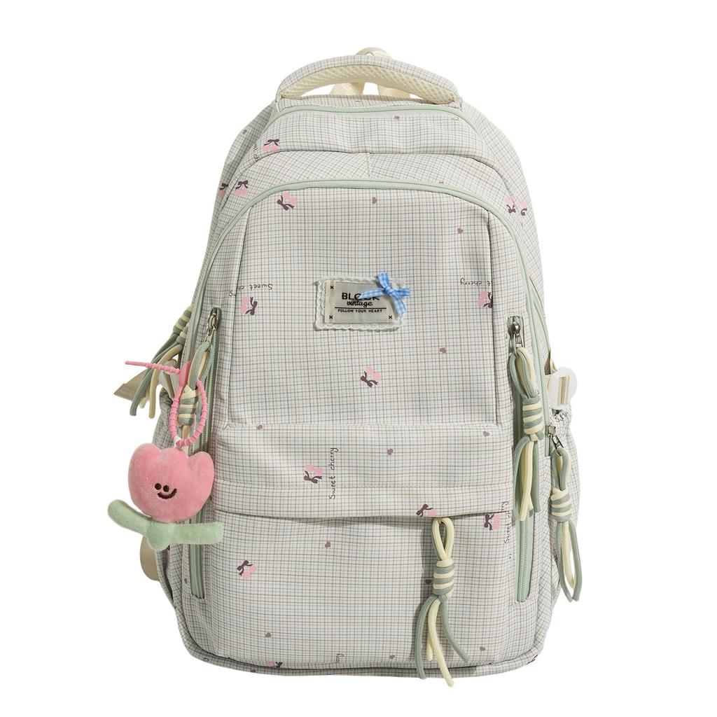 Schoolbag1011 New Schoolbag Fresh and Sweet Star Print Backpack Junior High School Student Casual and Lightweight Travel Backpack