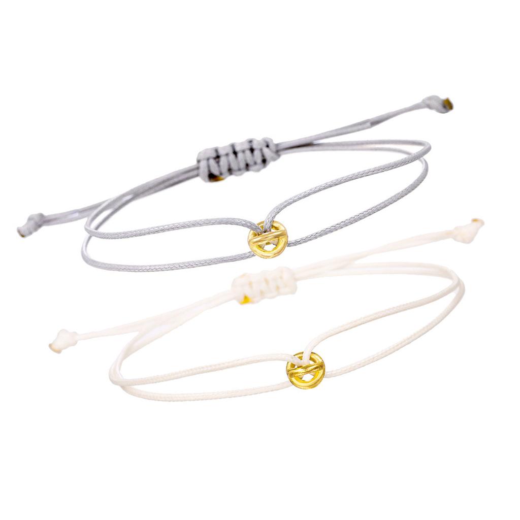 2pcs Couple Bracelets Good Luck Beads Handchain Adjustable Handmade Wristchain Braided Rope Wristchain Accessory