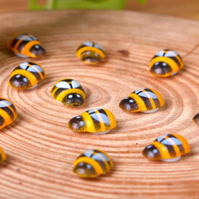 50/100 Piezas Mini Abeja de Madera Adhesivo Autoadhesivo Niños Pintado Manualidades DIY Figurita Jardín de Hadas Miniatura Decoración del Hogar