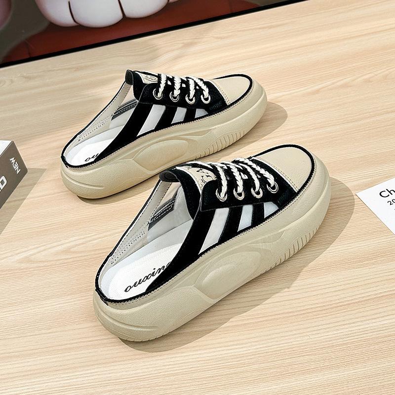 Spring and Summer New Casual Slippers One-pedal Lazy Sandals Soft-soled Half-drag Women's Casual Single Shoes