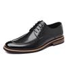 Extra Large Size Derby Shoes Leather Pointed Casual Leather Shoes British Style Business Dress Wedding Groom Shoes