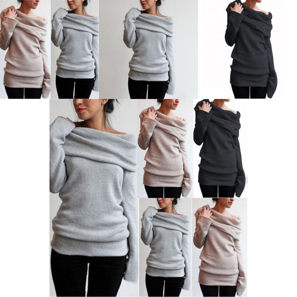 Luxurious Womens Off The Shoulder Sweatshirts Sweater With Timeless Winter Warmth