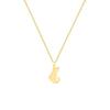 18K Gold Plated Stainless Steel Cute Cat Pendant Necklace for Women