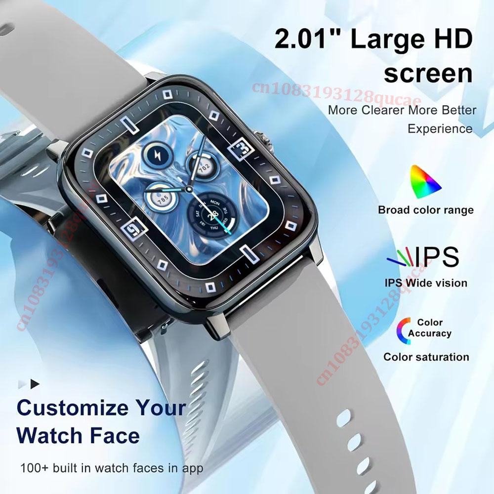 Smart Watch Android IOS Phone 2.01 Inch Color Screen Bluetooth Answer Call Fitness Watches Tracker Smartwatch Women Men New