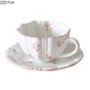 Lovely Pink Cherry Blossoms Mugs Porcelain Cup&saucer Tableware Coffee Mug Dining Table Afternoon Tea Teacup Fruits Juice Cup