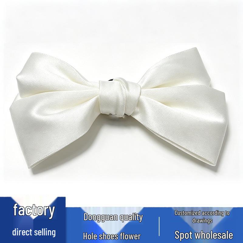 New Floral Leather Bow Tie Shoe Decorations with Buckle