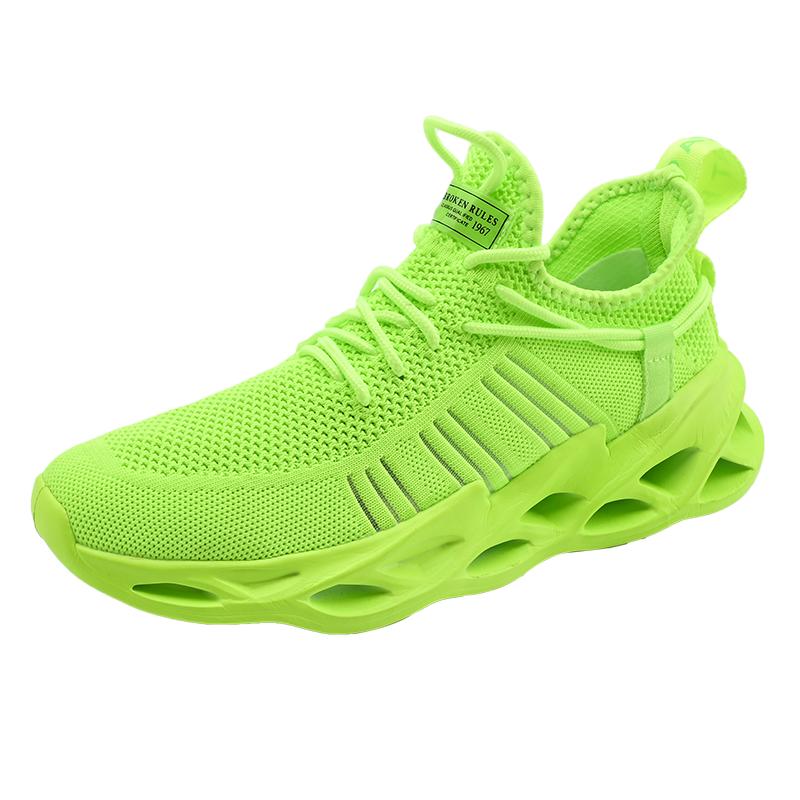 

Lovers Кроссовки Lovers Blade Sole больших размеров, мужские летающие вязаные кроссовки, женские повседневные кроссовки, уличные гоночные кроссовки 45 зелёный