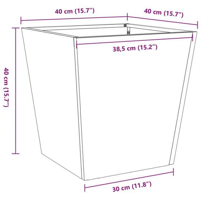 VidaXL Jardinières 2 pcs 40x40x40 cm acier inoxydable, jardinière d'extérieur, boîte à fleurs, boîte de jardin, jardinière 851061