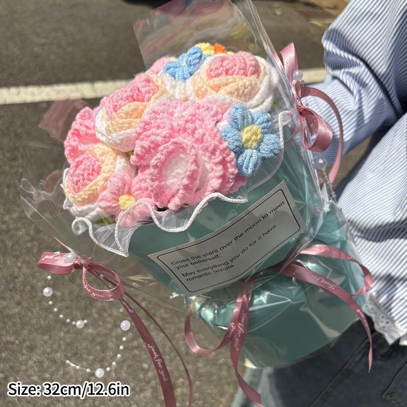 Crochet Flower Bouquet Mother's Day Gift Flowers Handmade Bouquet Wedding Party Decor Guests Gifts Graduation Gifts