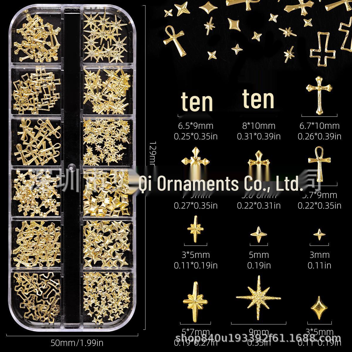 Punk Star Cross Metal Nail Art Rivets & Phone Case Accessories