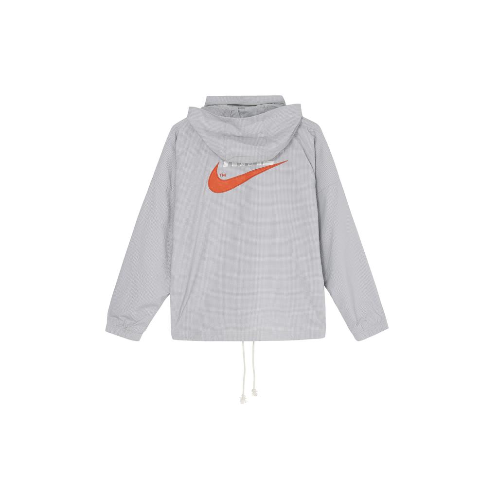 Men's Nike Sportswear Alphabet Logo Woven Jacket Light Mineral Gray DM5286-012