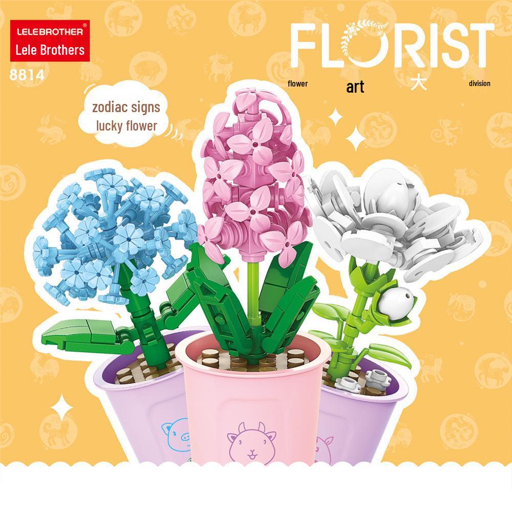 Eternal Flower Building Blocks - Compatible Lego Educational Toy for Kids, Office Decor, and Gifts