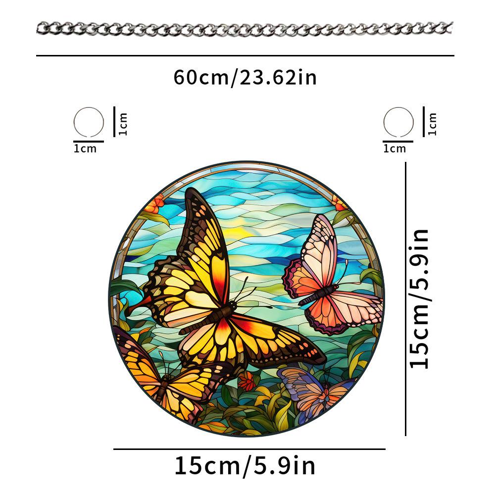 Personalized Butterfly Door Hanging Decor Acrylic Stain Glass Window Hanging Craft Colorful Bedroom Living Room Home Decoration