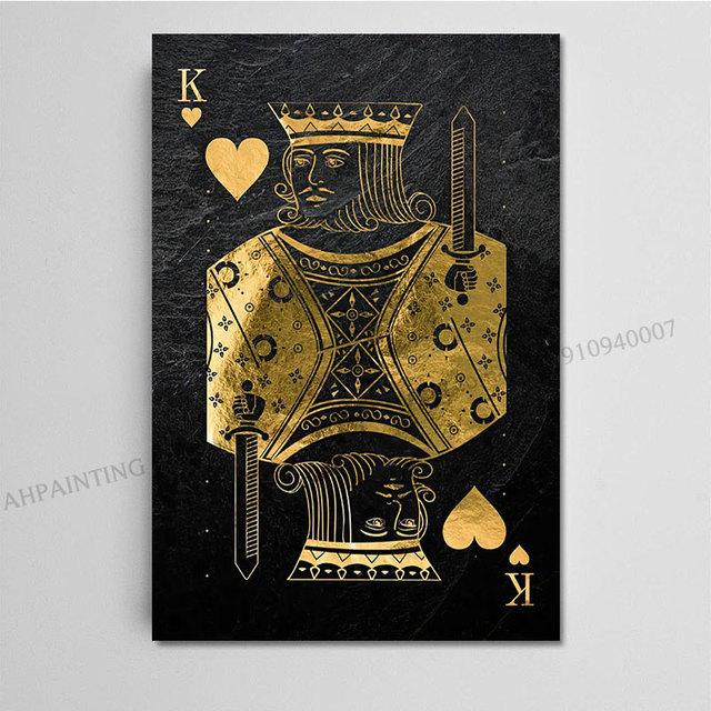 Ace Of Spade Card Poker Poster Jack Queen And King Playing Cards Art Canvas Painting Print Picture For Living Room Home Decor