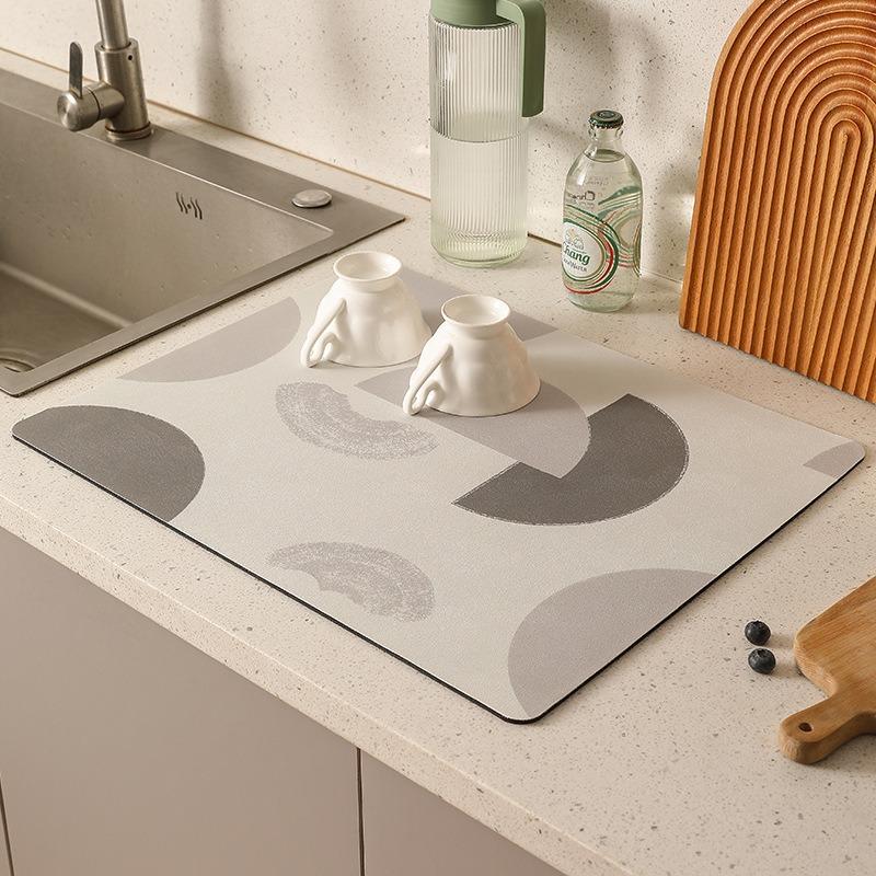 

Минималистичный коврик для сушки посуды, дренажный коврик, противоскользящий и впитывающий, коврик для кофемашины, коврик для кухонного обеденного стола 20x30cm