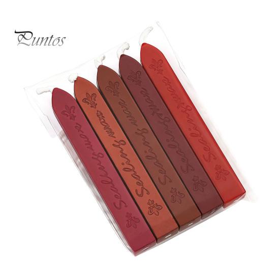 Vintage Wax Stamp Supplies 5PCS Sealing Sticks, with Wicks, Classic Color Seal Accessories Strips, for Envelope And Craft Decor Handmade Greeting Card