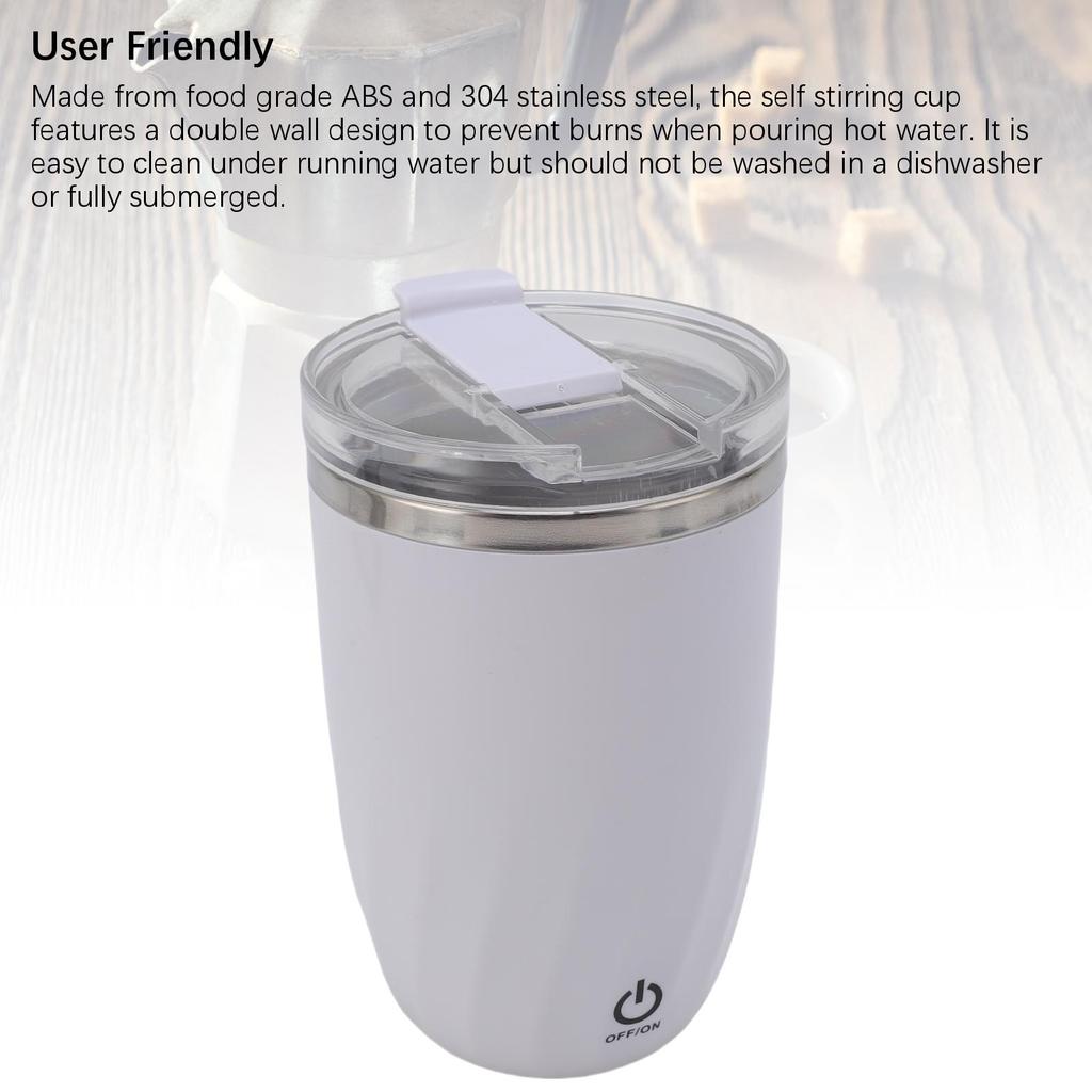 380ML Automatic Stirring Coffee Mug 304 Stainless Steel Auto Magnetic Coffee Cup Electric Mixing Mug for Home Office Gym