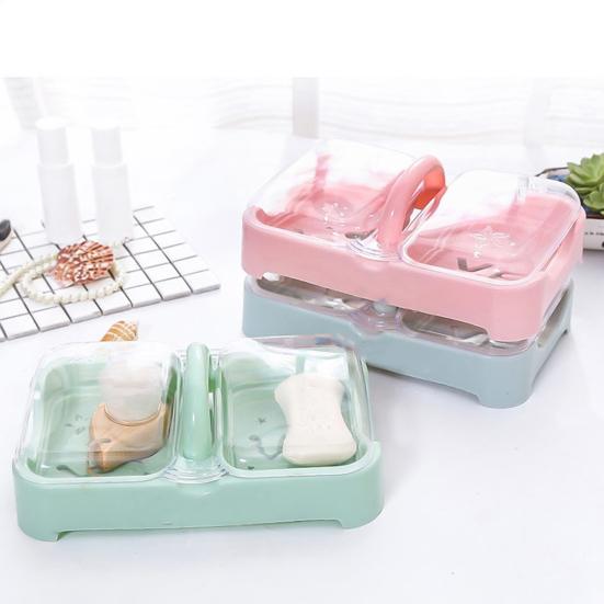 

Двойная решетка для мыла с ручкой PP Бытовая минималистичная мыльница для ванной комнаты