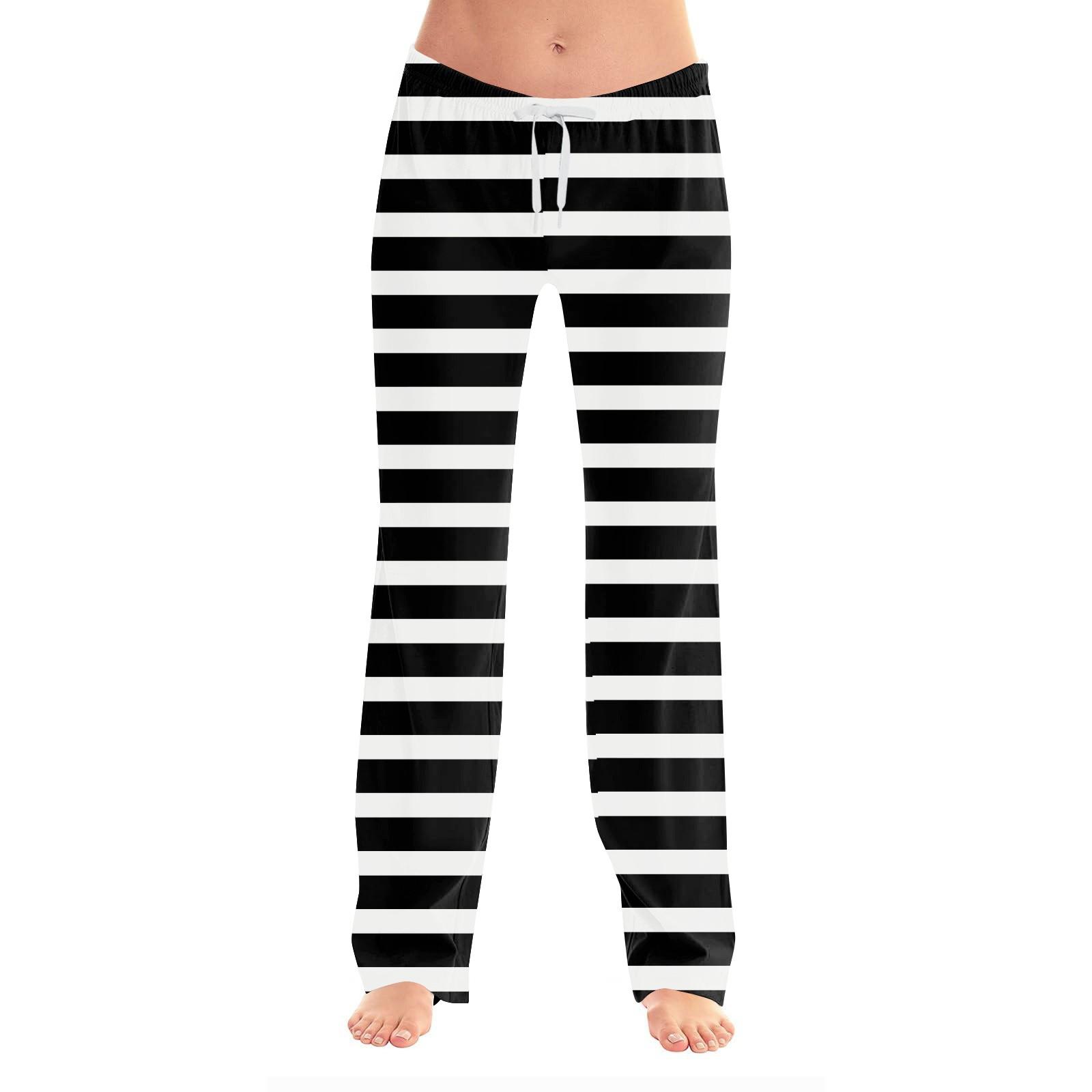 

Женские повседневные модные спортивные брюки с полосатым принтом повседневные брюки L чёрный