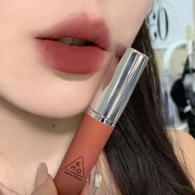 Retro Red Lips~Lip Glaze, Rust Brown Lip Mud, Matte Finish, Long-Lasting, Non-Fading Nude Lipstick for Students Without Makeup