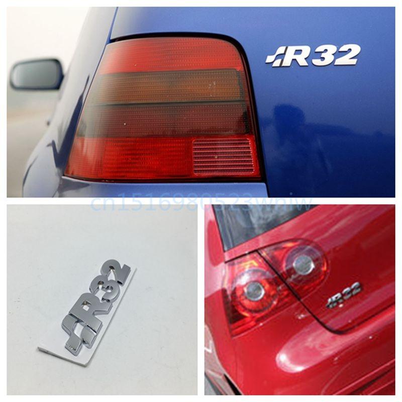 

Металлическая табличка с логотипом R32 для VW Golf MK4 MK5, серебристая хромированная эмблема на задний багажник
