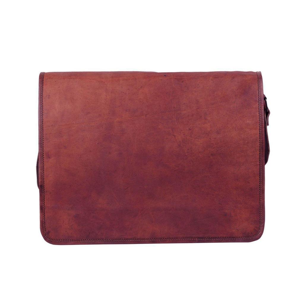 Bag Goat Leather Men New Vintage Brown S Messenger Laptop Shoulder Briefcase.  { Pack of 5 }