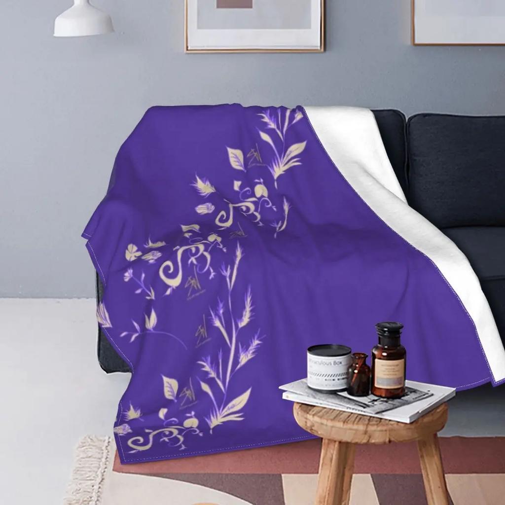 Schöne lavendelfarbene Blumenmuster-Kuscheldecke Weiche lila botanische Blumen-Decke Modische flauschige Fleece-Decke Twin King Size