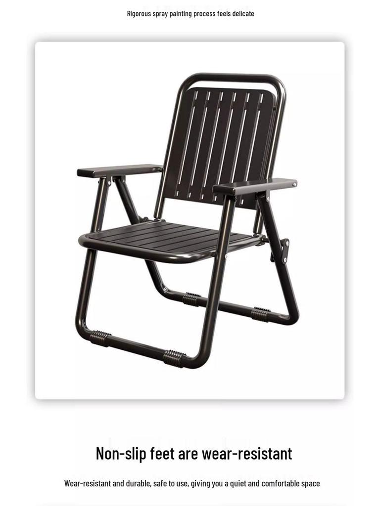 Portable Folding Recliner Beach Chair with Backrest - Ideal for Picnic, Balcony, Camping, and Leisure