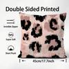 Pink Leopard Fashion Cushion Cover Plush Fabric Soft DoubleSided Printed Sofa Warm Winter Home Child Gift Pillow Case