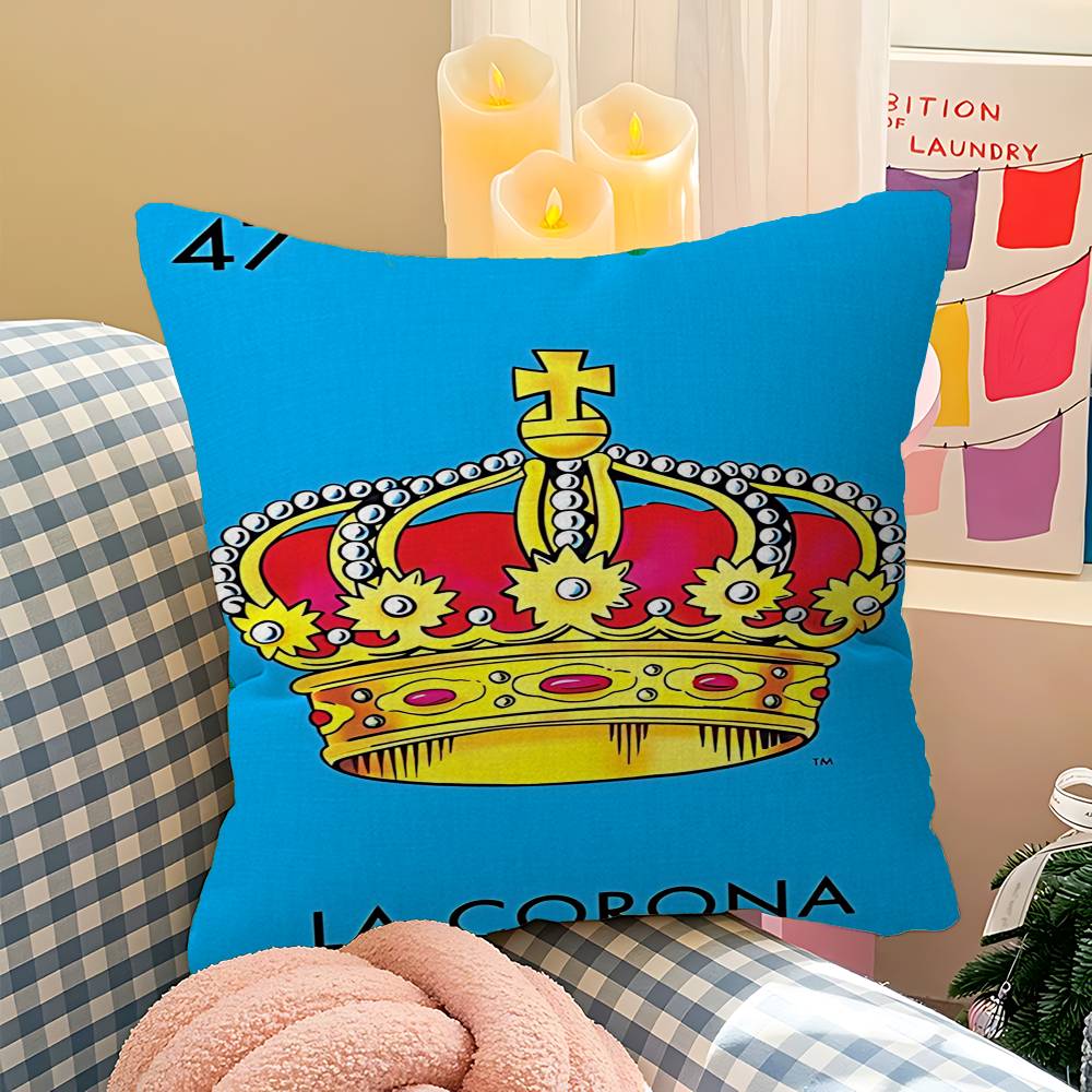 Cartoon Mexican Lottery Tarot Card Stitch Lucky Dragon pillow cover sofa cushion cover home room decoration children gift 12x12Inch