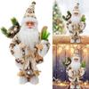 Festival Santa Statue 15" Standing Woodlands Santa Figurine Doll with Skis Ornament Christmas Desktop Decorative Gift