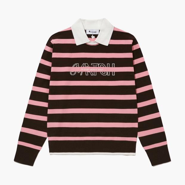 LECOQ GOLF Women'S Striped Collar Sweater _Dpch Gq422Lkpo3