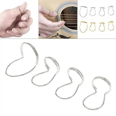 4Pcs Logam Gitar Perlindungan Jari Cincin Plectrum Anti-Slip Anti-Slip Gaya Ibu Jari Jari Telunjuk Pilihan Untuk Gitar Aksesori Bass