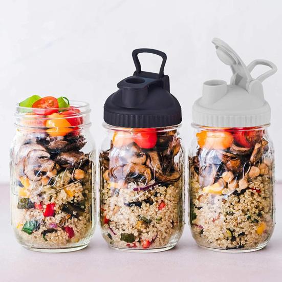 Mason Jar Cover Versatile Pour Spout Lids Wide Mouth Mason Jars
