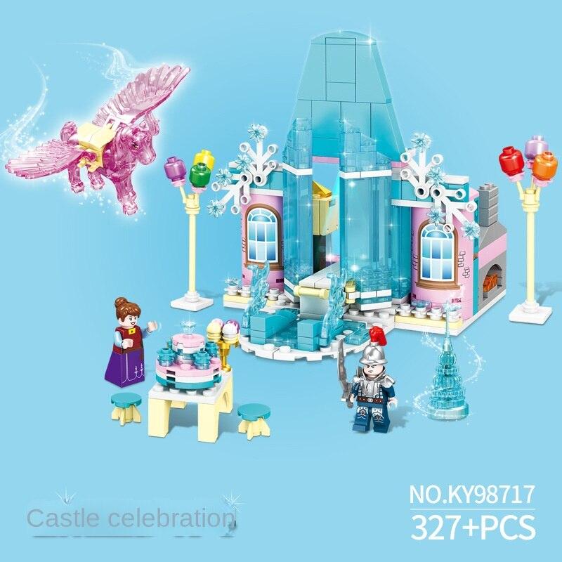 

KAZI Девушка Строительный Блок Принцесса Карета Замок Мечты Головоломка Сборка DIY Игрушка Свет