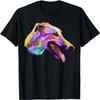 Buntes Pop-Art-Porträt eines Englischen Greyhounds für Hundebesitzer T-Shirt