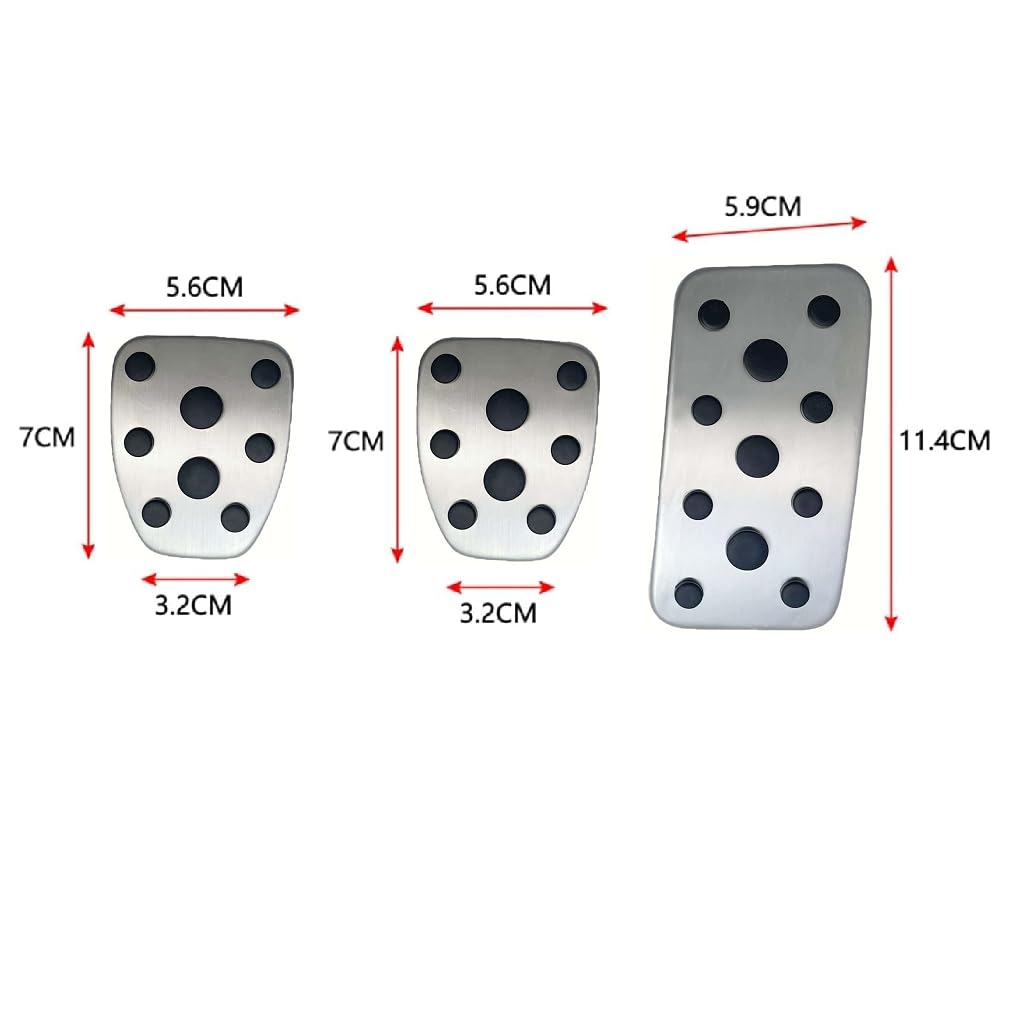 YANMW Forester Pedal Brake and Accelerator Compatible with Subaru and Stainless Steel Foot MT Only Covers, Levorg, Impreza, XV, Crosstrek, Pedals,