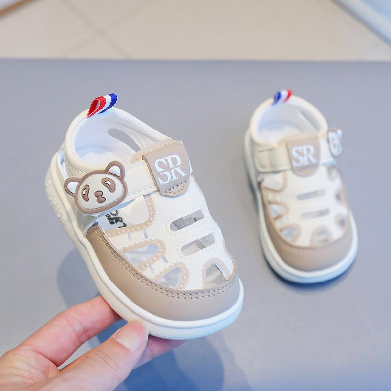 

Летние сандалии для маленьких мальчиков и девочек, детская повседневная обувь, детские пляжные сандалии с рисунком медведя и панды, легкая обувь для малышей на мягкой подошве 20 хаки
