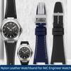 Nylonowo-skórzany pasek do zegarka IWC Engineer z wycięciem Pasek IW500501 IW378507 IW322703 Seria Czarny Sportowy płócienny pasek do zegarka