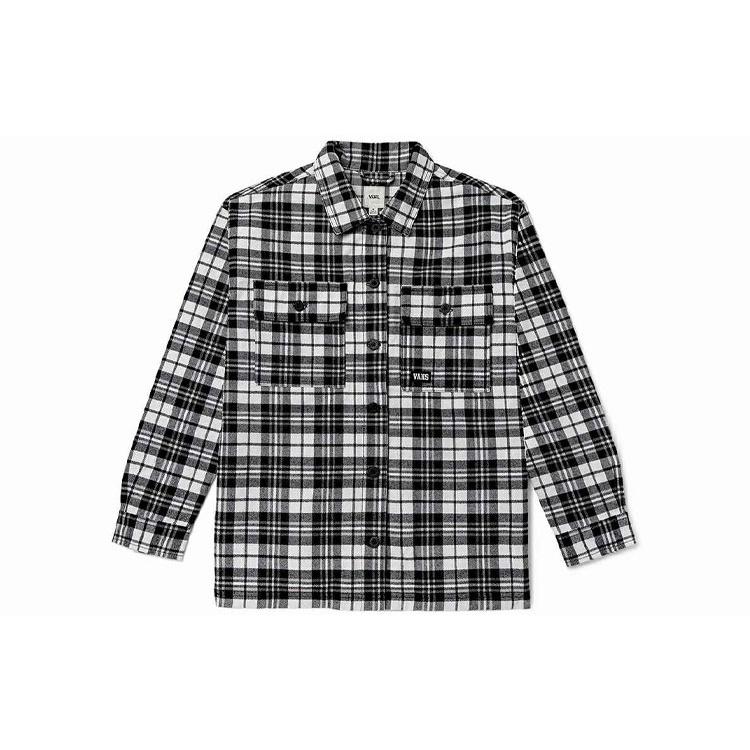 (WMNS) Vans Contrasting Colors Plaid Lapel Shirt Jacket Black Women s VN0A7TNTEM3 S