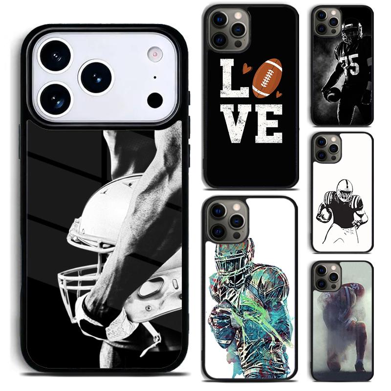 American football player sport Phone Case For iPhone 17 16 15 14 13 12 11 Pro Max Plus 17Air Soft Silicone Cover