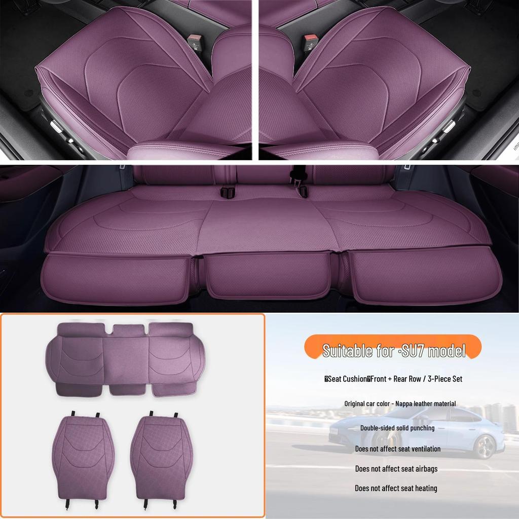 Four Seasons Universal Napa Leather Seat Cover for Xiaomi SU7 - Breathable Protective Cushion Accessory