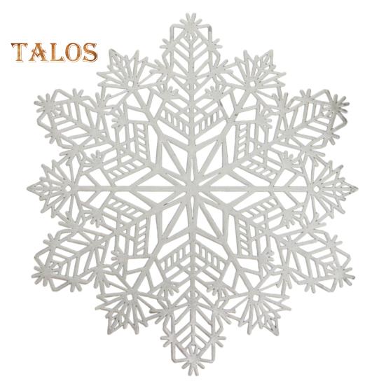 

Подставка для чашки, коврик для кружки, полый дизайн, нескользящий декоративный рождественский коврик в виде снежинки, подставка для столовых приборов, украшение серебряный